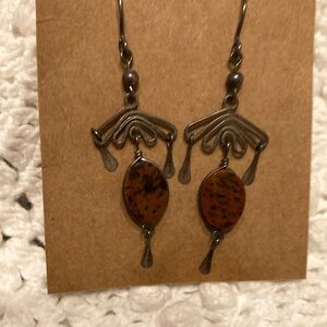 Elegant Brown Dangle Earrings